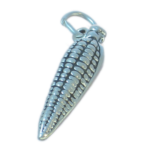 Corn on the cob Sweetcorn sterling silver charm .925 x 1 charms