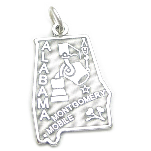 Alibama State sterling silver charm .925 x1 US USA States America charms