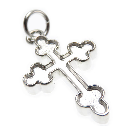Fancy Cross sterling silver charm pendant .925 x 1 Holy Crosses charms FNC012