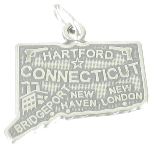 Connecticut State sterling silver charm .925 x 1 US USA States America