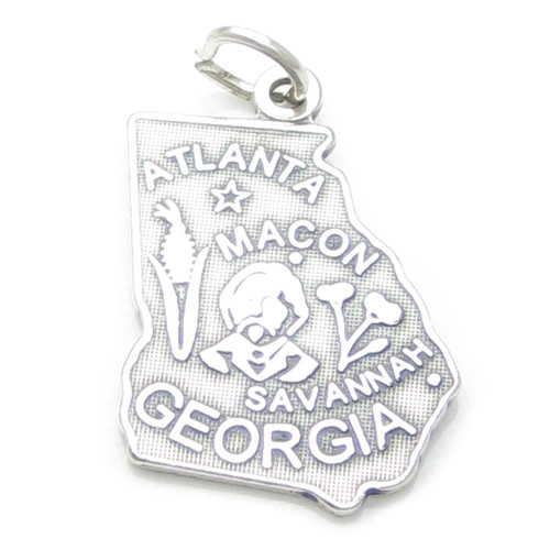 Georgia State sterling silver charm .925 x1 US USA States America charms