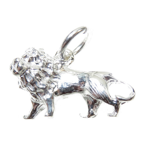 Lion sterling silver charm .925 x 1 Leo Big Game and Lions charms FNC041