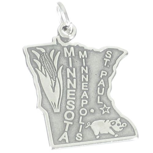 Minnesota State sterling silver charm .925 x 1 USA States America charms