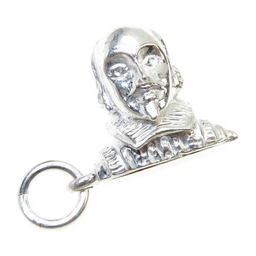 William Shakespeare sterling silver charm .925 x 1 Bard and Bards charms FNC093