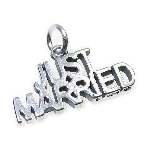 Just Married sterling silver charm .925 x 1 Marriage & Wedding charms