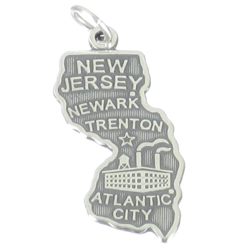 New Jersey State sterling silver charm .925 x1 USA States America charms
