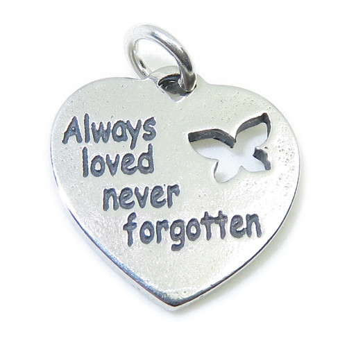 Always Loved Never Forgotten sterling silver charm .925 x 1 Love charms