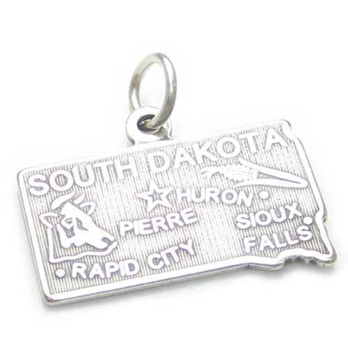 South Dakota State sterling silver charm .925 USA States America charms
