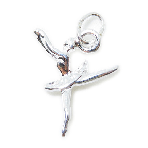 Ballerina SMALL sterling silver charm .925 x 1 Ballerinas Ballet charms
