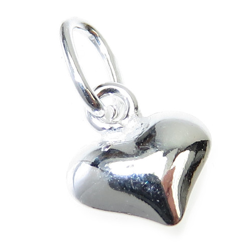 Heart MICRO sterling silver charm .925 x 1 TINY Love Hearts charms