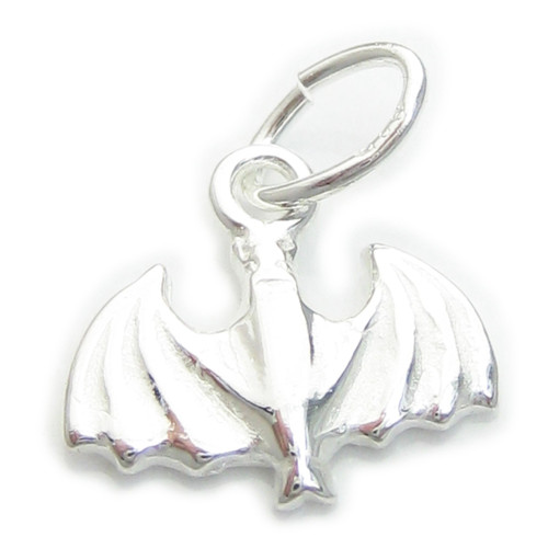 TINY Flying Bat sterling silver charm .925 TINY Bats charms
