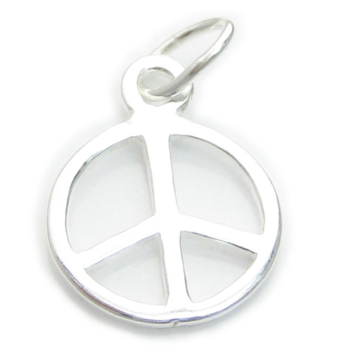 Peace Sign small sterling silver charm .925 x 1 Peaceful charms