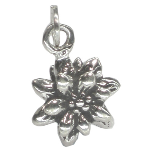 Flower sterling silver charm .925 x 1 Flowers Floral charms D