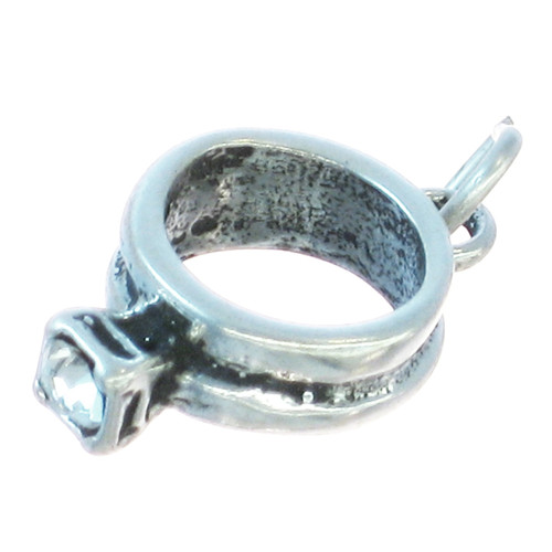 Ring sterling silver charm .925 Engagement Wedding Love charms