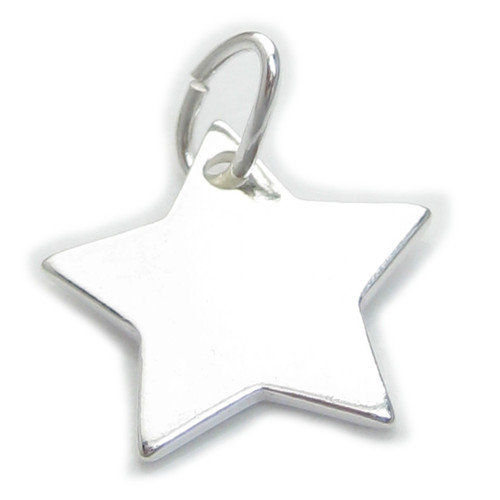 Star plain small sterling silver charm .925 x 1 Stars Special charms