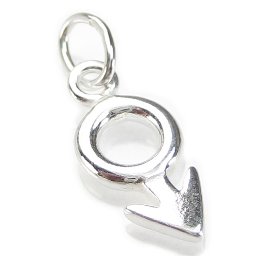 Male symbol TINY sterling silver charm .925 x 1 Mens men signs charms