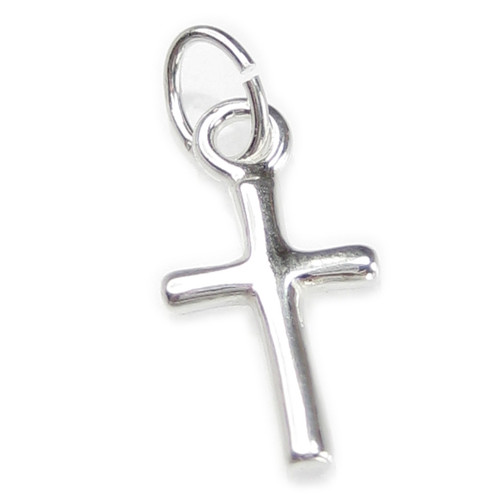 Cross small sterling silver charm .925 x 1 Crosses Holy charms