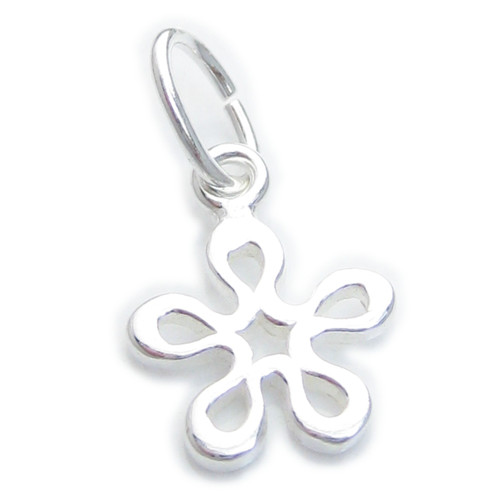 Tiny Flower sterling silver charm .925 x 1 Flowers charms