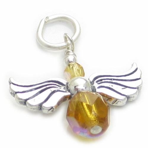 Angel sterling silver charm .925 Angels Protection charms -TOP