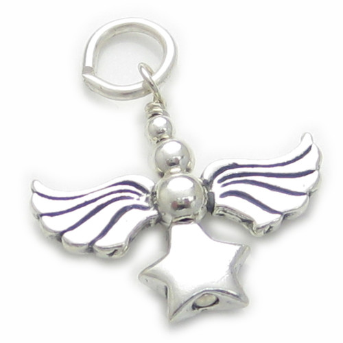 Angel sterling silver star charm .925 x 1 Angels Protection charms
