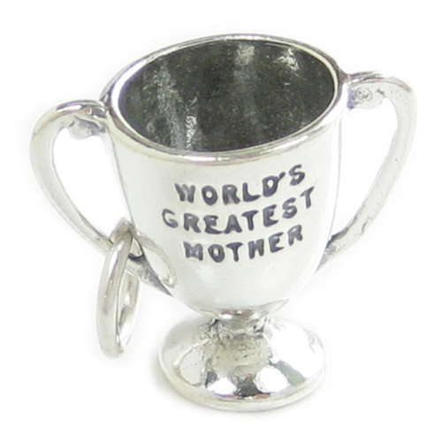 Worlds Greatest Mother Trophy sterling silver charm .925 x 1 Mum charms