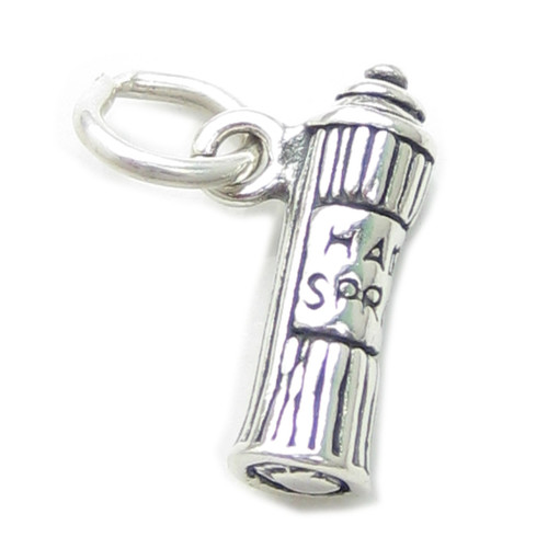 Hair Spray sterling silver charm .925 x 1 Hairspray Beauty charms