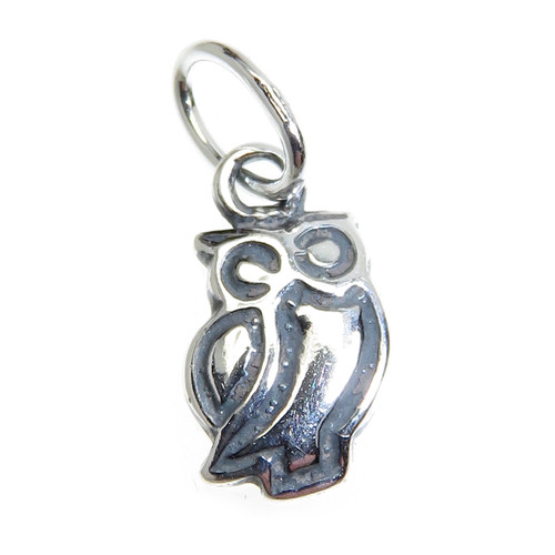 Owl TINY sterling silver charm .925 Birds and Owls charms