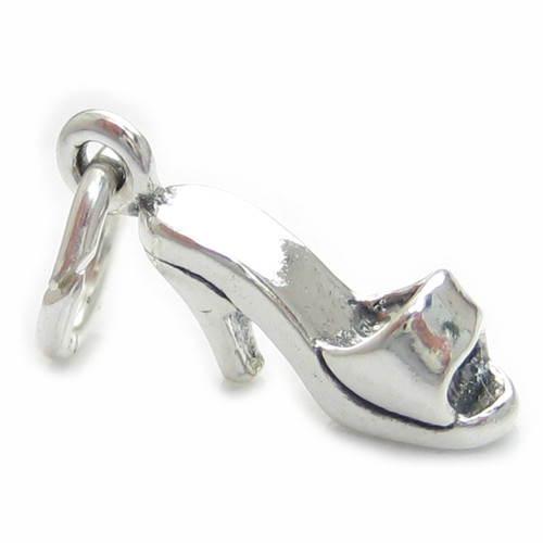 High Heel shoe sterling silver charm .925 x 1 Shoes charms