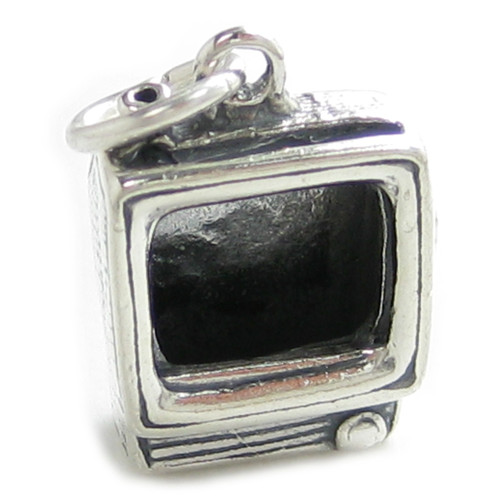 Television Telly sterling silver sharm .925 Goggle Box TV charms