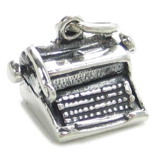 Typewriter sterling silver charm .925 x 1 Type Writer charms Writing