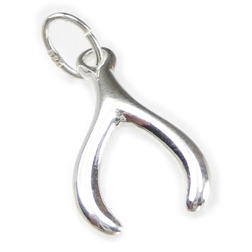 Wishbone small sterling silver charm .925 x 1 Lucky Wishbones charms