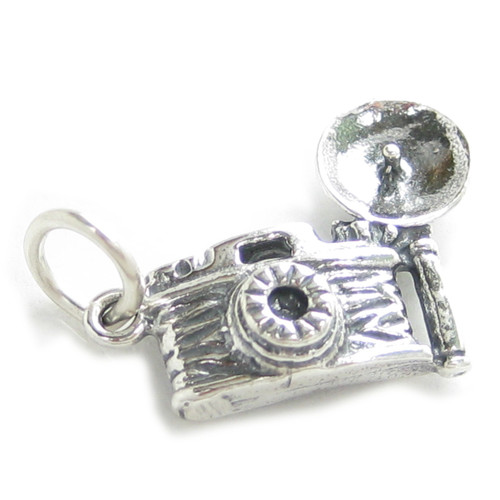 Flash Camera sterling silver charm .925 x 1 Cameras and Photography charms
