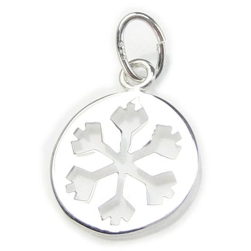 Snowflake small sterling silver charm .925 x 1 Snow & Christmas charms