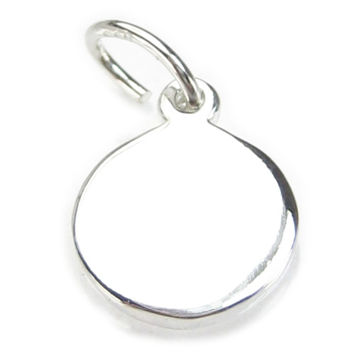 Apx 9mm Engravable Disc sterling silver charm .925 x 1 Engraving charms
