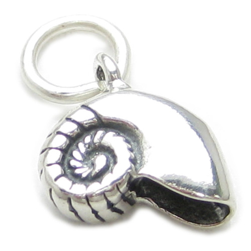 Nautilus Shell sterling silver charm .925 x 1 Shells and Beach charms
