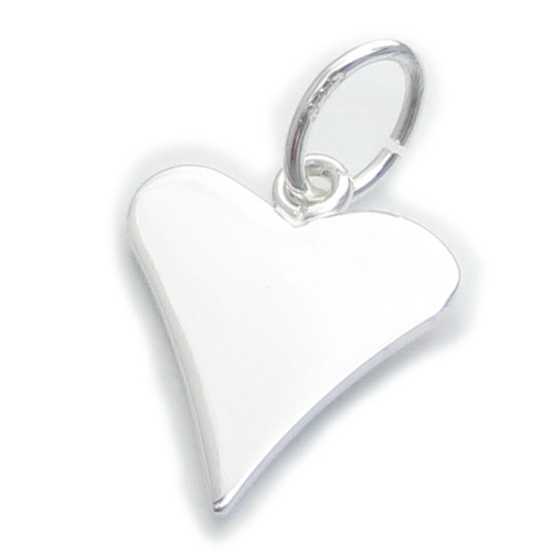 Heart plain sterling silver charm .925 x 1 small Hearts and Love charms