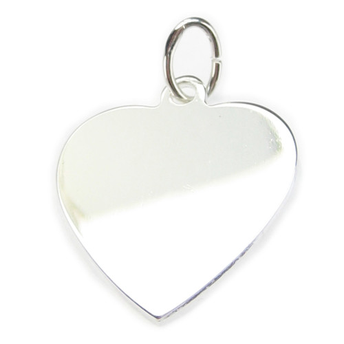Engravable Heart apx 15mm sterling silver charm .925 x 1 Hearts charms
