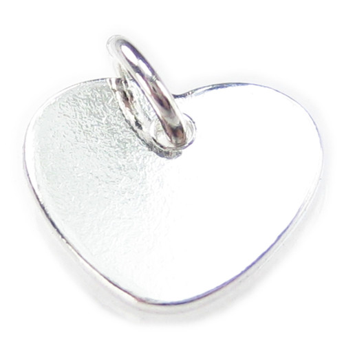 Engravable Heart apx 10mm small sterling silver charm .925 x 1 Hearts