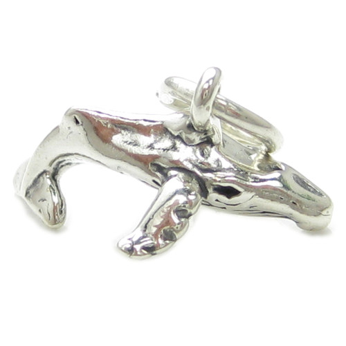 Humpback whale SMALL sterling silver charm .925 x 1 Hump Back charms