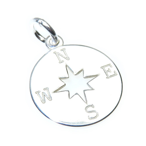 Compass sterling silver charm .925 x 1 NSEW Travel & Direction charms