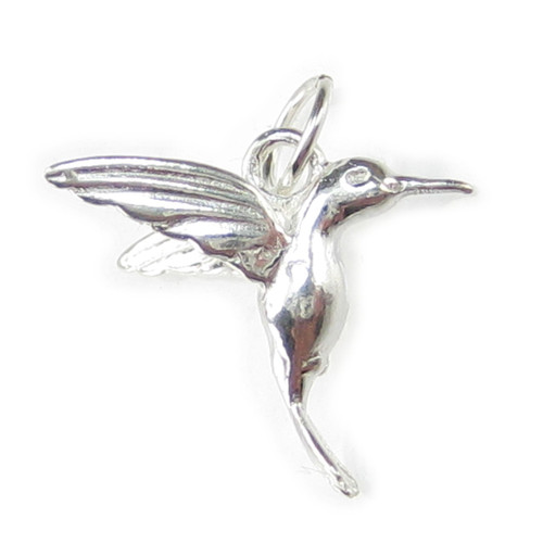 Hummingbird small sterling silver charm .925 Humming Birds charms