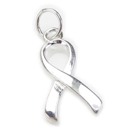 Awareness Ribbon sterling silver charm .925 x 1 Charity Ribbons charms A1