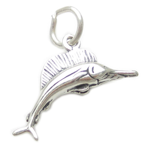 Sail Fish sterling silver charm .925 x 1 Fishing and Sailfish charms