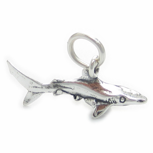 Shark sterling silver charm .925 Big Fish Sharks charms