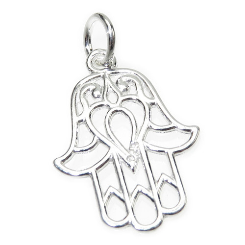 Hamsa Hand sterling silver charm .925 x 1 Evil Protection charms