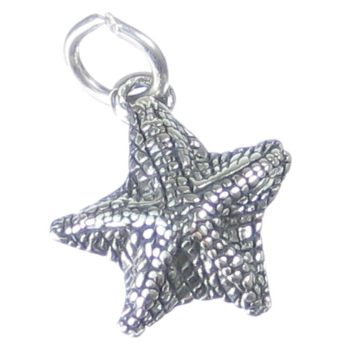 Bat starfish sterling silver charm .925 Star fish sea charms
