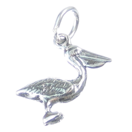 Pelican bird sterling silver charm .925 x 1 Birds and Pelicans charms