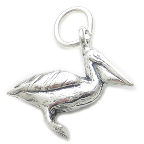 Pelican bird sterling silver charm .925 x 1 Pelicans Birds charms A1