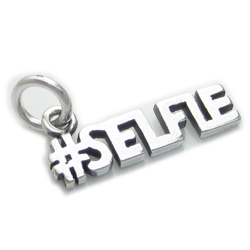 SELFIE sterling silver charm .925 Hashtags Selfies charms