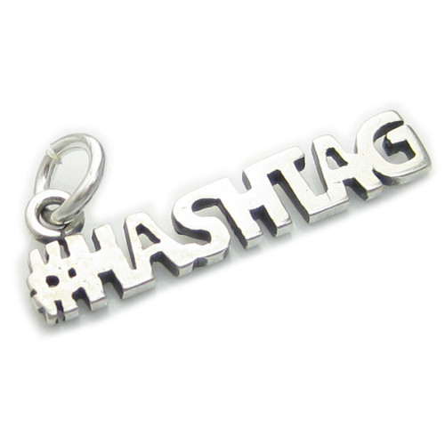 HASHTAG sterling silver charm .925 x 1 Hashtags Hash tag charms